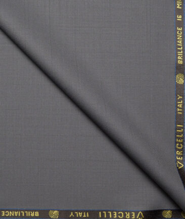 Vercelli Italy Super 150's Striped 70% Merino Wool Suiting Fabric (Grey)
