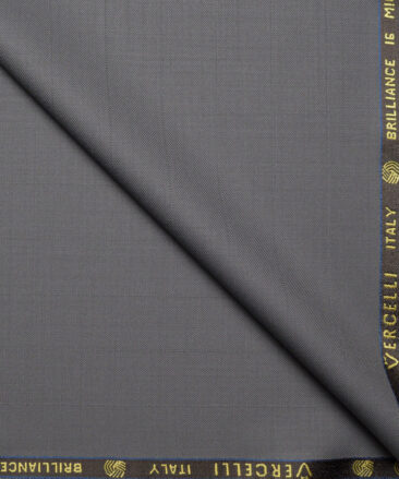 Vercelli Italy Super 150's Striped 70% Merino Wool Suiting Fabric (Grey)
