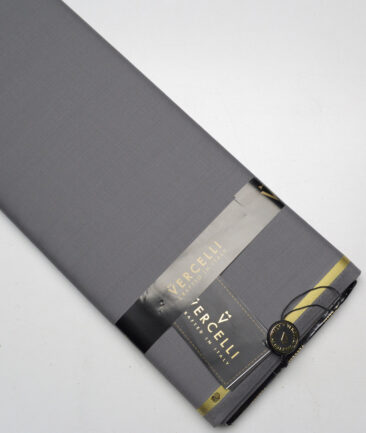 Vercelli Italy Super 150's Striped 70% Merino Wool Suiting Fabric (Grey)