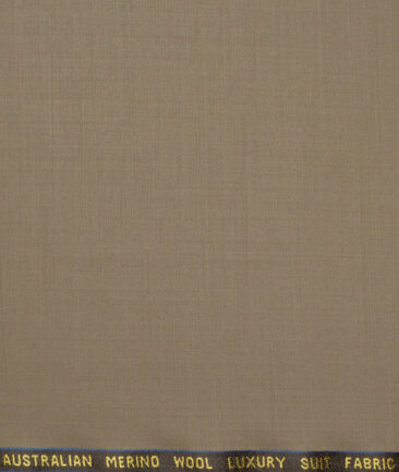 Vercelli Italy Super 150's Solids 70% Merino Wool Suiting Fabric (Khakhi Brown)