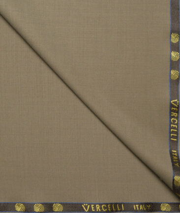 Vercelli Italy Super 150's Solids 70% Merino Wool Suiting Fabric (Khakhi Brown)