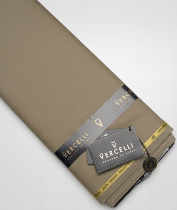Vercelli Italy Super 150's Solids 70% Merino Wool Suiting Fabric (Khakhi Brown)