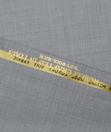 Vercelli Italy Super 150's Self Design 70% Merino Wool Suiting Fabric (Light Worsted Grey)