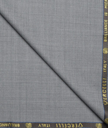 Vercelli Italy Super 150's Self Design 70% Merino Wool Suiting Fabric (Light Worsted Grey)