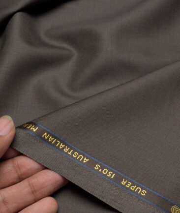 Vercelli Italy Super 150's Solids 70% Merino Wool Suiting Fabric (Medium Brown)