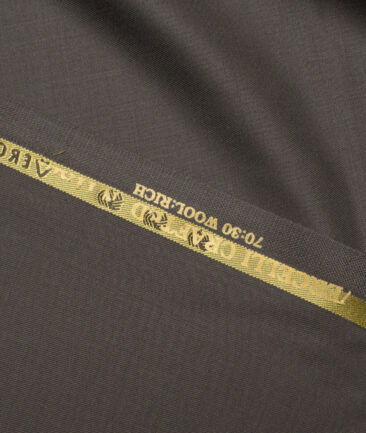 Vercelli Italy Super 150's Solids 70% Merino Wool Suiting Fabric (Medium Brown)