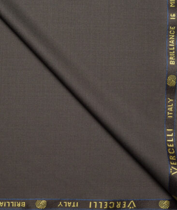 Vercelli Italy Super 150's Solids 70% Merino Wool Suiting Fabric (Medium Brown)