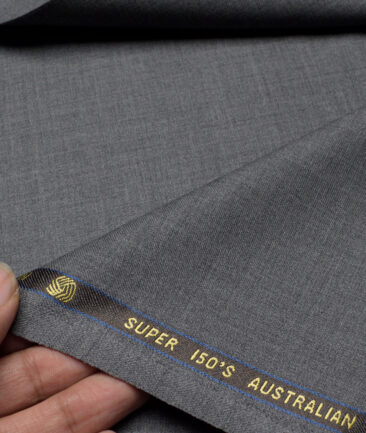 Vercelli Italy Super 150's Self Design 70% Merino Wool Suiting Fabric (Worsted Grey)
