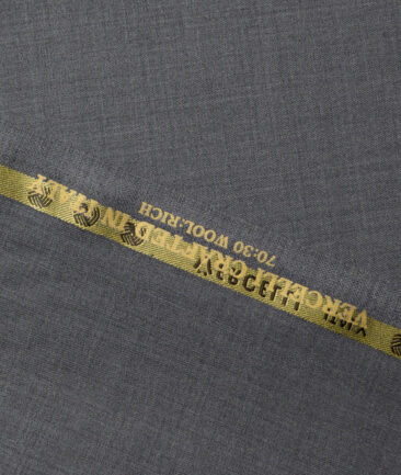 Vercelli Italy Super 150's Self Design 70% Merino Wool Suiting Fabric (Worsted Grey)