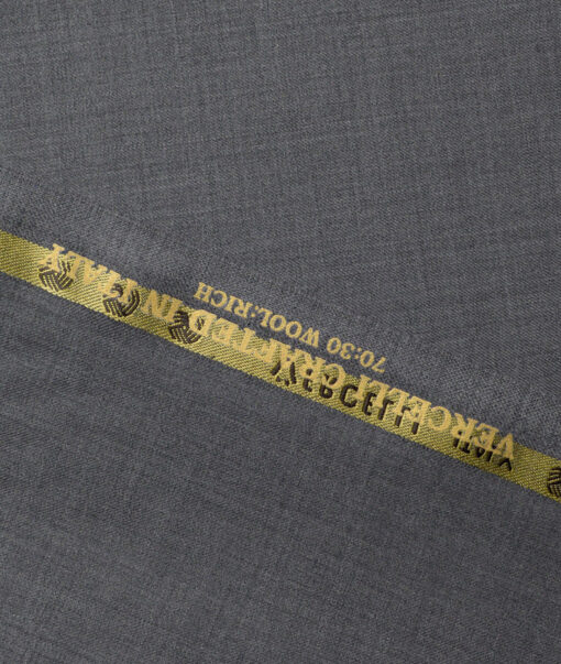 Vercelli Italy Super 150's Self Design 70% Merino Wool Suiting Fabric (Worsted Grey)