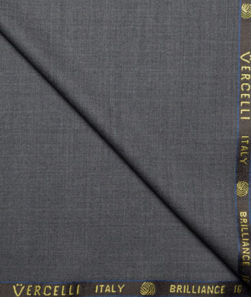 Vercelli Italy Super 150's Self Design 70% Merino Wool Suiting Fabric (Worsted Grey)