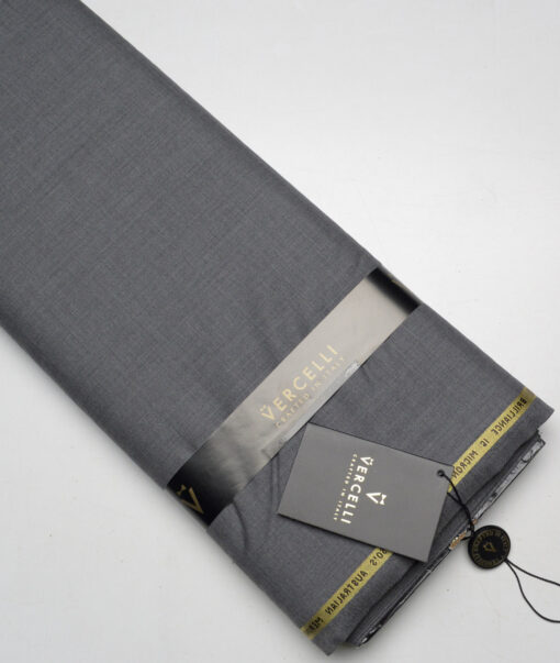 Vercelli Italy Super 150's Self Design 70% Merino Wool Suiting Fabric (Worsted Grey)