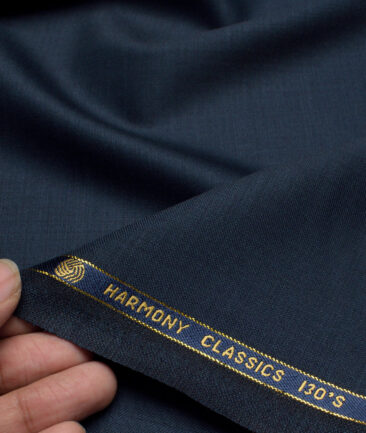 Vercelli Italy Super 130's Self Design 70% Merino Wool Suiting Fabric (Deep Ocean Blue)