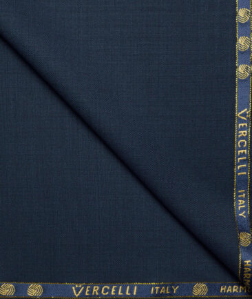 Vercelli Italy Super 130's Self Design 70% Merino Wool Suiting Fabric (Deep Ocean Blue)