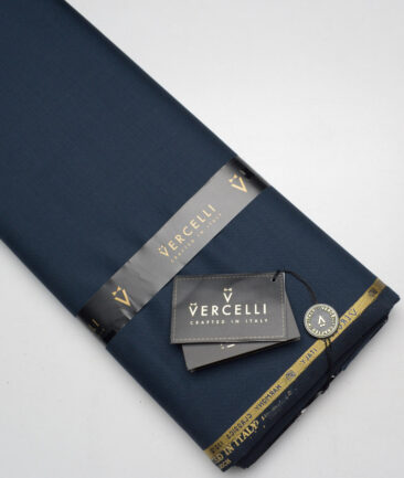 Vercelli Italy Super 130's Self Design 70% Merino Wool Suiting Fabric (Deep Ocean Blue)