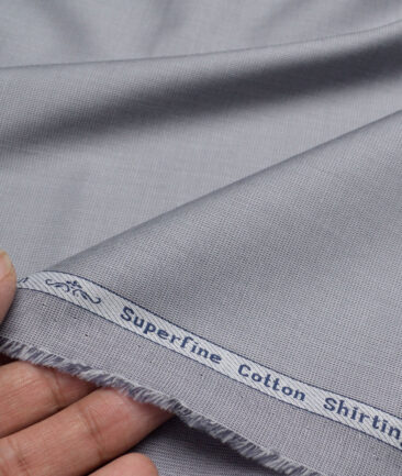 Tresca by Arvind  Superfine Cotton Structured Shirting Fabric (Grey) - Image 3