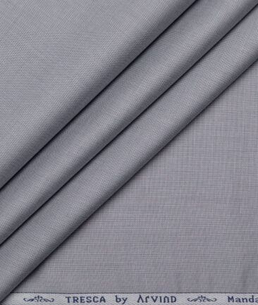 Tresca by Arvind  Superfine Cotton Structured Shirting Fabric (Grey)