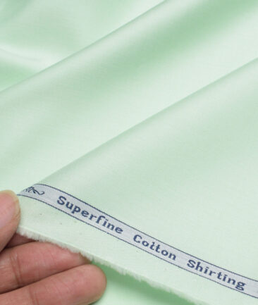 Tresca by Arvind  Superfine Cotton Structured Shirting Fabric (Light Green) - Image 3