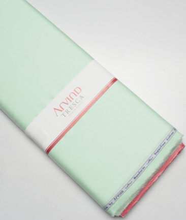 Tresca by Arvind  Superfine Cotton Structured Shirting Fabric (Light Green) - Image 6