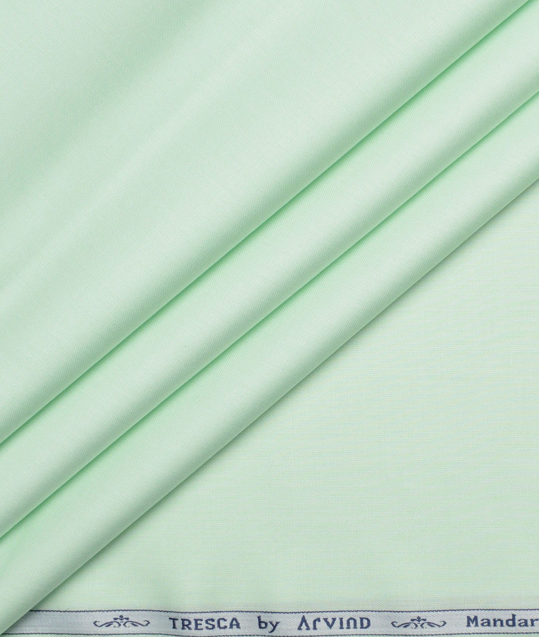 Tresca by Arvind Superfine Cotton Structured Shirting Fabric (Light Green) - Image 1