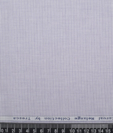 Tresca by Arvind  Superfine Cotton Checks Shirting Fabric (White & Purple) - Image 4