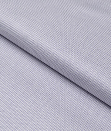 Tresca by Arvind  Superfine Cotton Checks Shirting Fabric (White & Purple) - Image 5