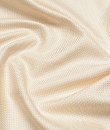 Tresca by Arvind  Giza Cotton Structured Shirting Fabric (White & Beige) - Image 2