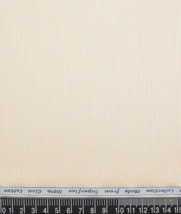 Tresca by Arvind  Giza Cotton Structured Shirting Fabric (White & Beige) - Image 4