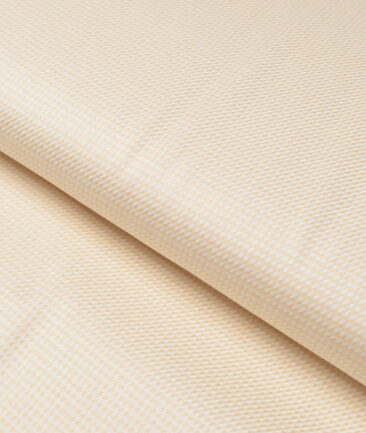 Tresca by Arvind  Giza Cotton Structured Shirting Fabric (White & Beige) - Image 5