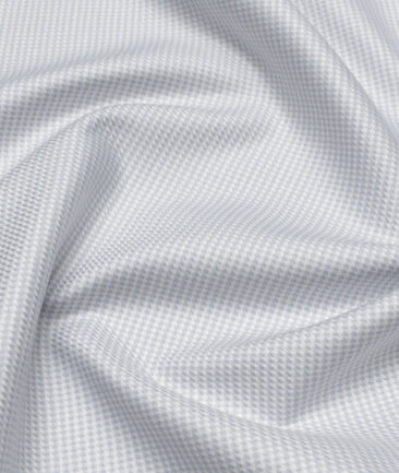 Tresca by Arvind  Giza Cotton Structured Shirting Fabric (White & Grey) - Image 2