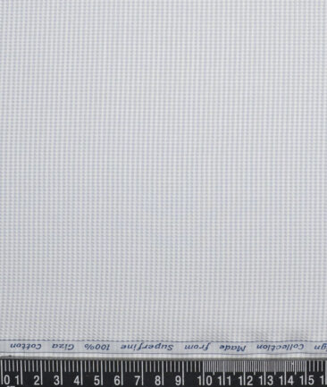 Tresca by Arvind  Giza Cotton Structured Shirting Fabric (White & Grey) - Image 4