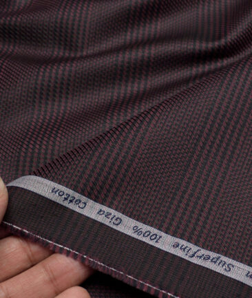 Tresca by Arvind  Giza Cotton Checks Shirting Fabric (Dark Wine) - Image 3