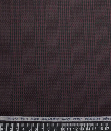 Tresca by Arvind  Giza Cotton Checks Shirting Fabric (Dark Wine) - Image 4