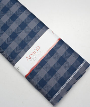 Tresca by Arvind  Giza Cotton Checks Shirting Fabric (Grey) - Image 6