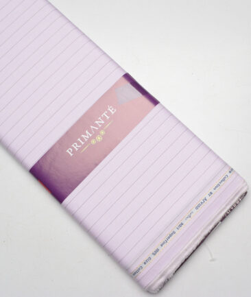 Primante by Arvind 1 Ply 90's Giza Cotton Striped Shirting Fabric (Light Purple) - Image 6