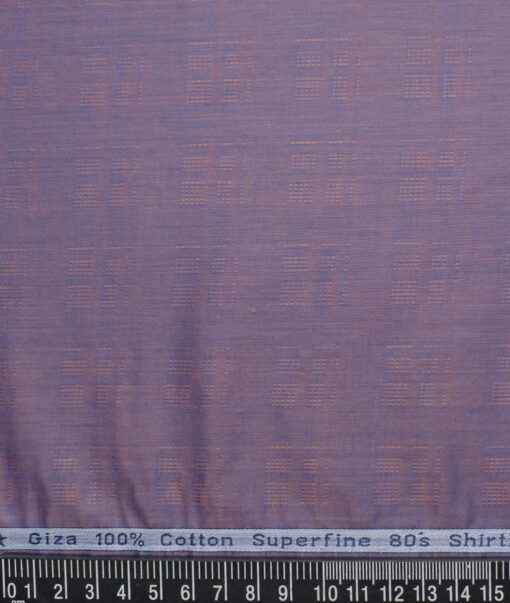 Tresca by Arvind 2 Ply 80's Giza Cotton Self Design Paper Cotton or Lawn Shirt or Kurta Fabric (Deep Lavender Purple) - Image 3