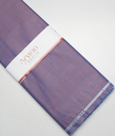 Tresca by Arvind 2 Ply 80's Giza Cotton Self Design Paper Cotton or Lawn Shirt or Kurta Fabric (Deep Lavender Purple) - Image 4