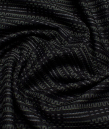 Luthai  Supima Cotton Striped Shirting Fabric (Black)