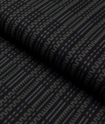 Luthai  Supima Cotton Striped Shirting Fabric (Black)