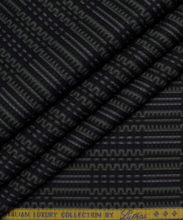 Luthai  Supima Cotton Striped Shirting Fabric (Black)