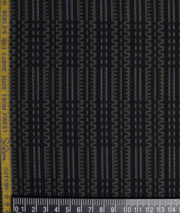 Luthai  Supima Cotton Striped Shirting Fabric (Black)