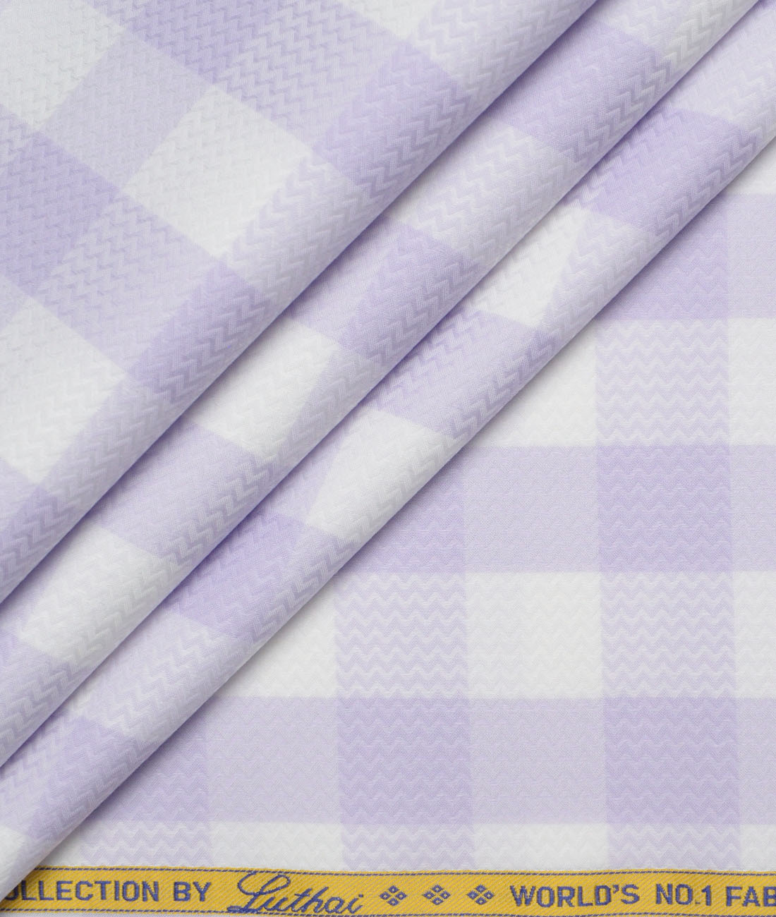Luthai Supima Cotton Checks Shirting Fabric (White & Purple) Luthai Supima Cotton Checks Shirting Fabric (White & Purple)