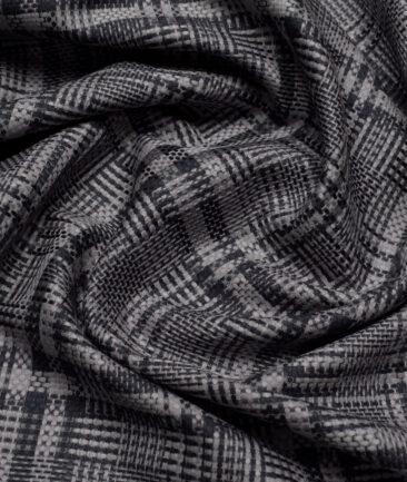 Luthai 2 Ply 80's Supima Cotton Checks Shirting Fabric (Grey)