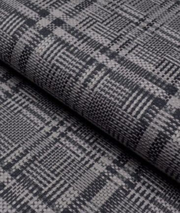 Luthai 2 Ply 80's Supima Cotton Checks Shirting Fabric (Grey)