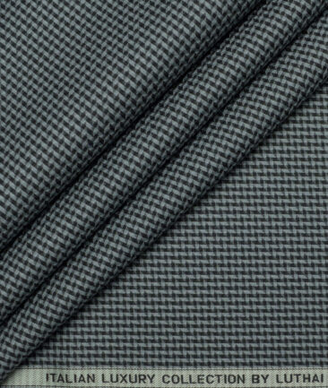 Luthai  Supima Cotton Self Design Shirting Fabric (Greenish Grey)