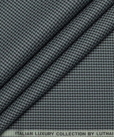 Luthai  Supima Cotton Self Design Shirting Fabric (Greenish Grey)