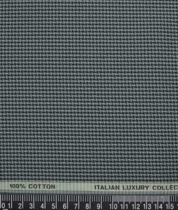 Luthai  Supima Cotton Self Design Shirting Fabric (Greenish Grey)