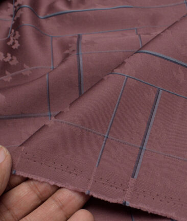 Luthai  Supima Cotton Self Design Shirting Fabric (Dark Mauve)