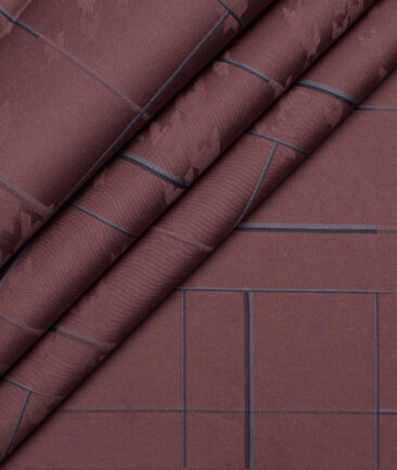Luthai  Supima Cotton Self Design Shirting Fabric (Dark Mauve)