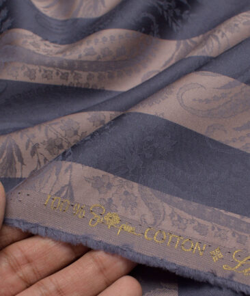 Luthai  Supima Cotton Striped Shirting Fabric (Martini Brown)